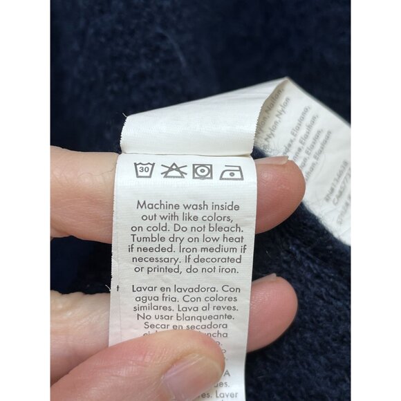 Justfab Chunky Oversized Open Front Cardigan Navy Blue Faux Mohair Fleece XL - Picture 6 of 6